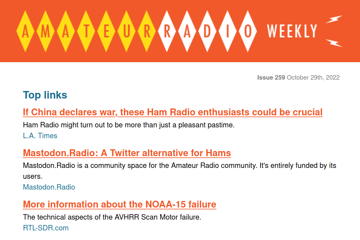 Amatuer Radio Weekly news, video, and events